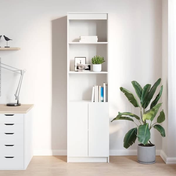 vidaXL højskab 50x35x180 cm konstrueret træ hvid