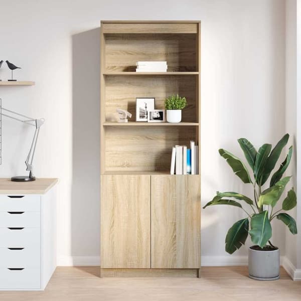 vidaXL højskab 70x35x180 cm konstrueret træ sonoma-eg