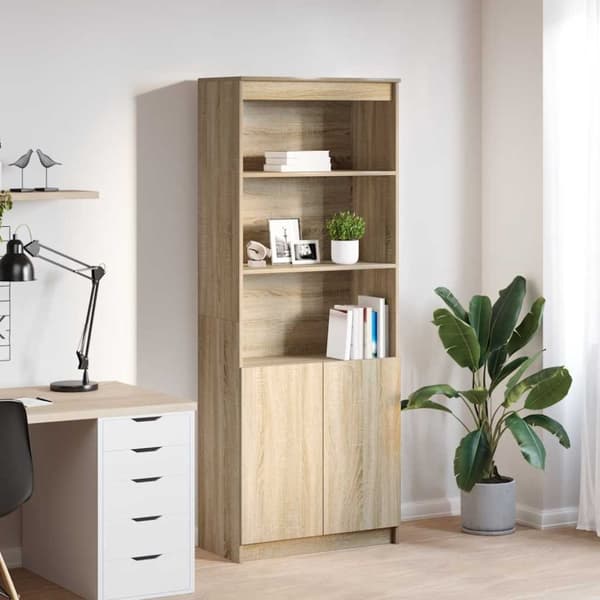 vidaXL højskab 70x35x180 cm konstrueret træ sonoma-eg
