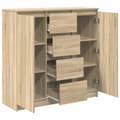 Pikkukuva 6 / 11: vidaXL Senkki laatikoilla Sonoma-tammi 100,5x35x98,5 cm tekninen puu