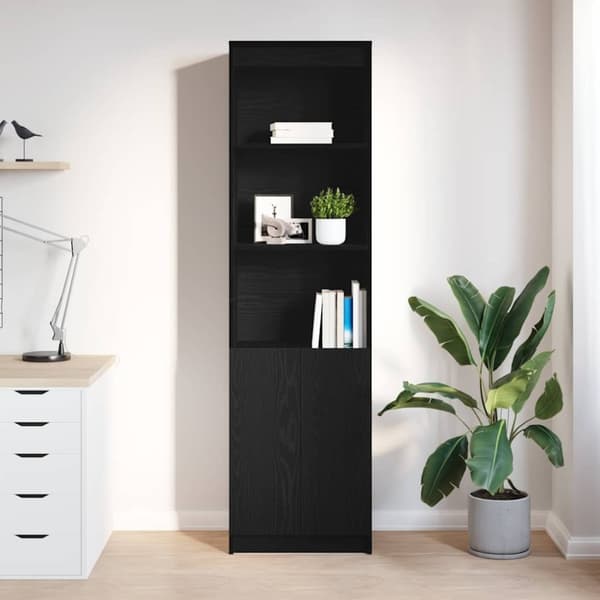 vidaXL Högbord svart ek 50x35x180 cm konstruerat trä