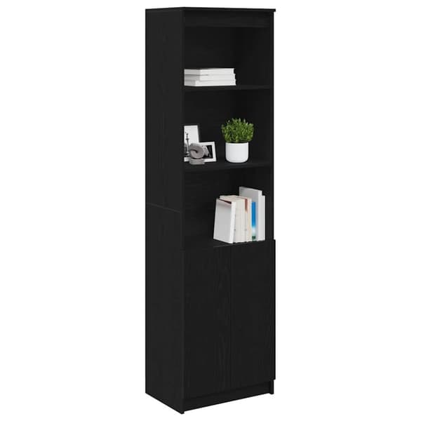 vidaXL Högbord svart ek 50x35x180 cm konstruerat trä