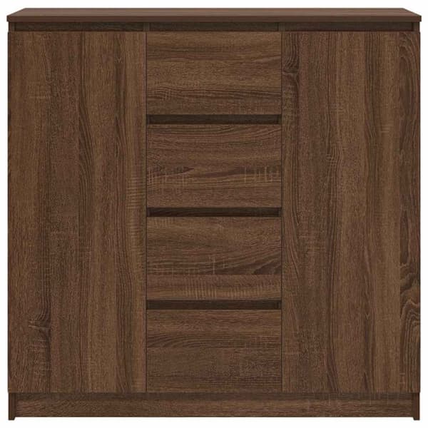 vidaXL Skjenk med skuffer brun eik 100,5x35x98,5 cm konstruert tre