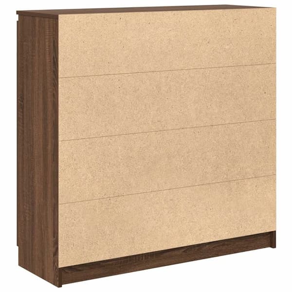 vidaXL Skjenk med skuffer brun eik 100,5x35x98,5 cm konstruert tre