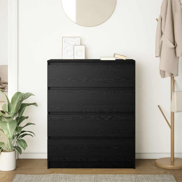 vidaXL Senkki musta tammi 80x35x99 cm tekninen puu