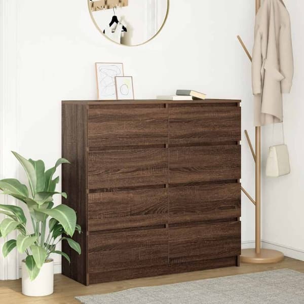 vidaXL skænk 100x35x99 cm konstrueret træ brun egetræsfarve