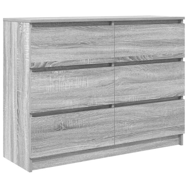 vidaXL Byrå grå sonoma 100x35x76 cm konstruerat trä