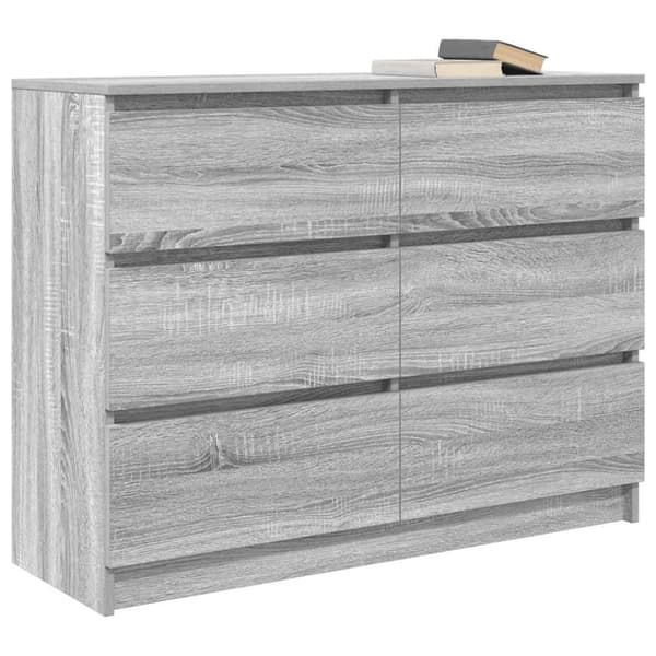 vidaXL Byrå grå sonoma 100x35x76 cm konstruerat trä