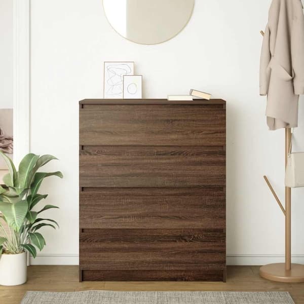 vidaXL Senkki ruskea tammi 80x35x99 cm tekninen puu