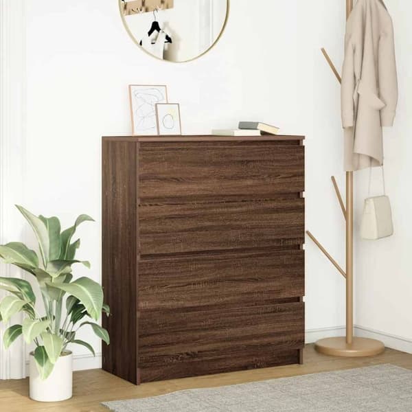 vidaXL Senkki ruskea tammi 80x35x99 cm tekninen puu