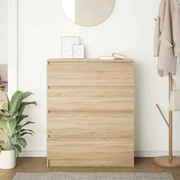 vidaXL skænk 80x35x99 cm konstrueret træ sonoma-eg