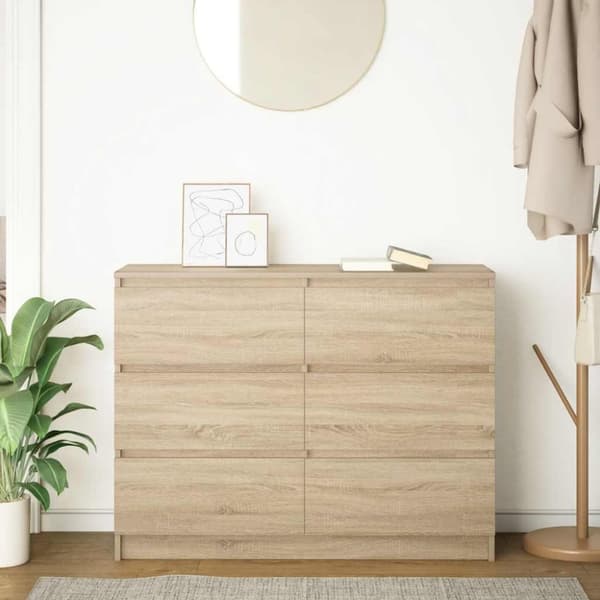 vidaXL skænk 100x35x76 cm konstrueret træ sonoma-eg