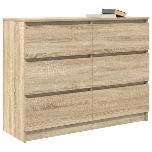 vidaXL skænk 100x35x76 cm konstrueret træ sonoma-eg