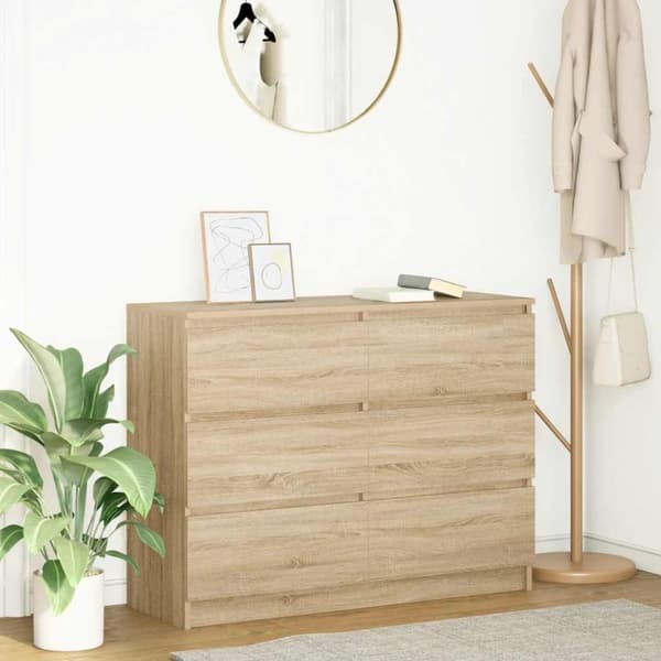 vidaXL skænk 100x35x76 cm konstrueret træ sonoma-eg