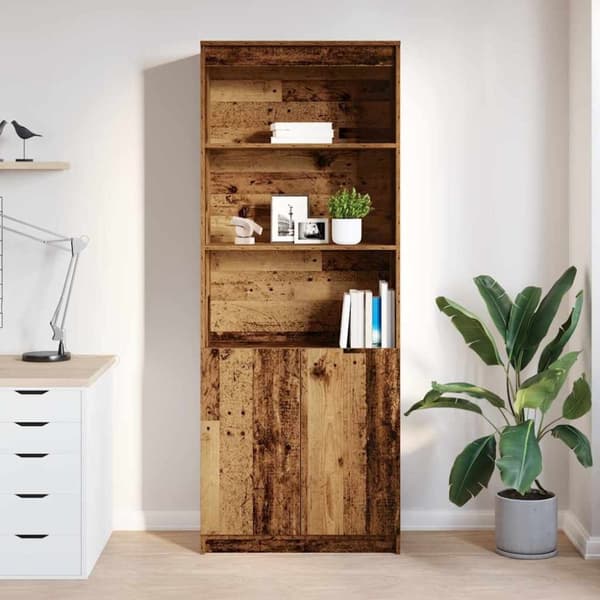 vidaXL Kaappi vanha puu 70x35x180 cm tekninen puu