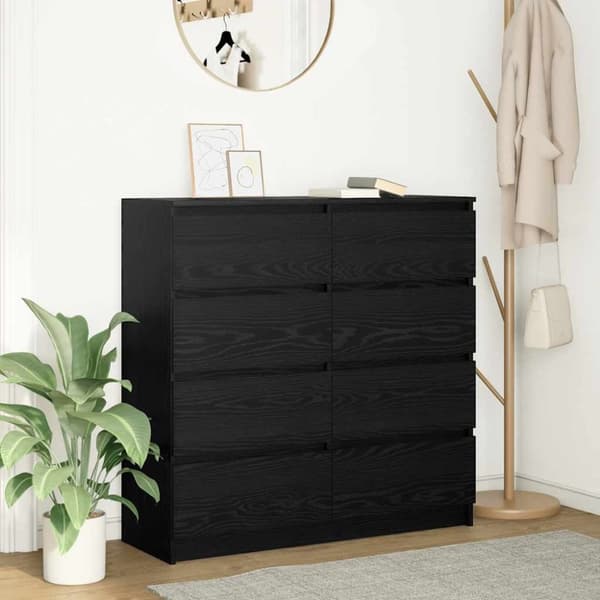 vidaXL Skjenk svart eik 100x35x99 cm konstruert tre
