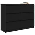 Miniatyrbillede 5 af 11: vidaXL skænk 100x35x76 cm konstrueret træ sort egetræsfarve