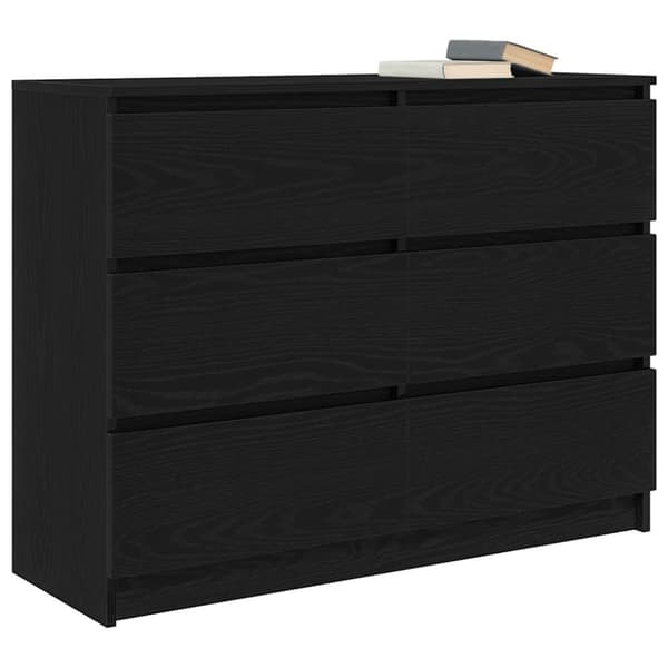 vidaXL skænk 100x35x76 cm konstrueret træ sort egetræsfarve