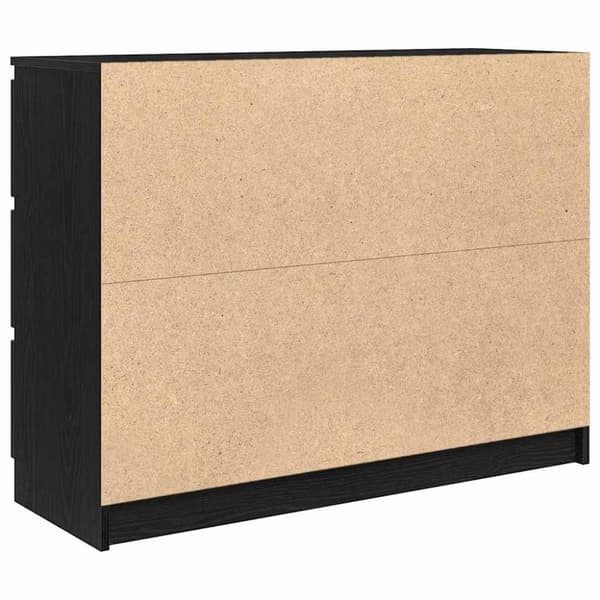 vidaXL skænk 100x35x76 cm konstrueret træ sort egetræsfarve