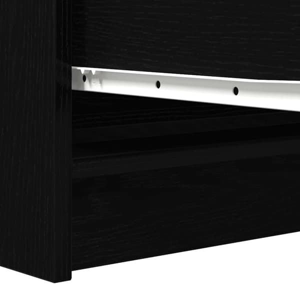 vidaXL skænk 100x35x76 cm konstrueret træ sort egetræsfarve