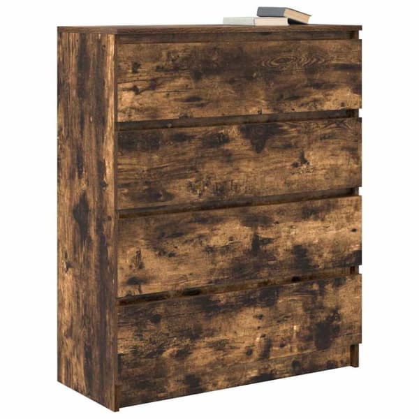 vidaXL Skjenk røkt eik 80x35x99 cm konstruert tre