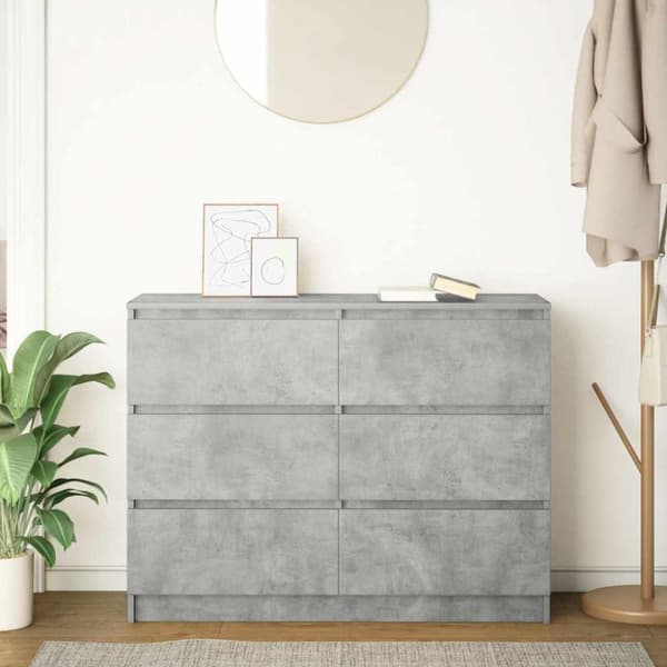vidaXL Senkki betoninharmaa 100x35x76 cm tekninen puu