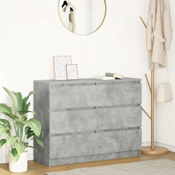 vidaXL Senkki betoninharmaa 100x35x76 cm tekninen puu