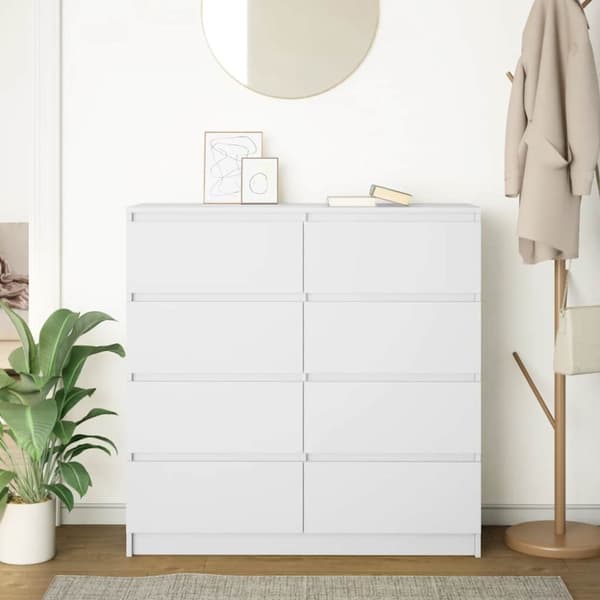 vidaXL Skänk vit 100x35x99 cm konstruerat trä