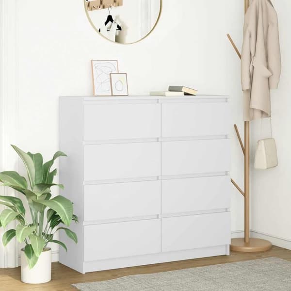 vidaXL Skänk vit 100x35x99 cm konstruerat trä