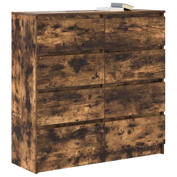 vidaXL Skjenk røkt eik 100x35x99 cm konstruert tre