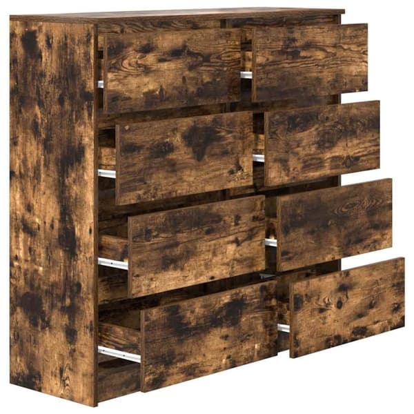 vidaXL Skjenk røkt eik 100x35x99 cm konstruert tre