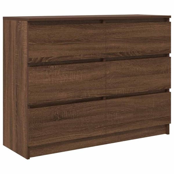 vidaXL Skjenk brun eik 100x35x76 cm konstruert tre