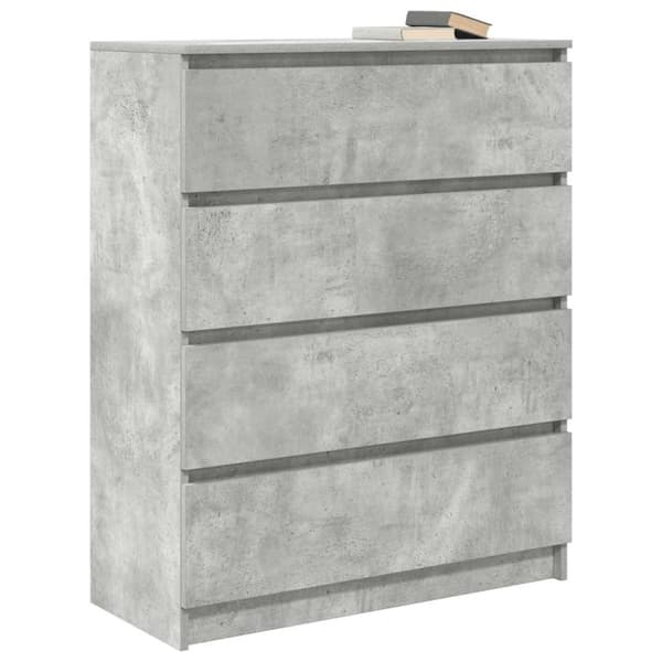 vidaXL Skjenk betonggrå 80x35x99 cm konstruert tre