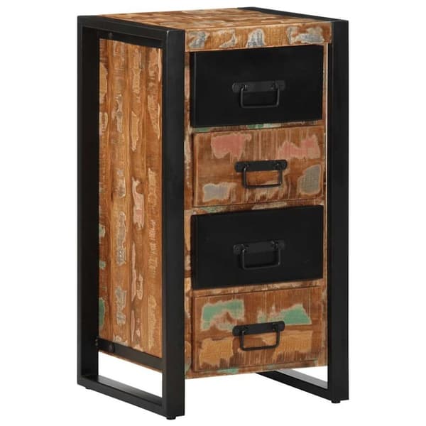 vidaXL Skuffeskap flerfarget 40x40x75 cm gjenvunnet heltre