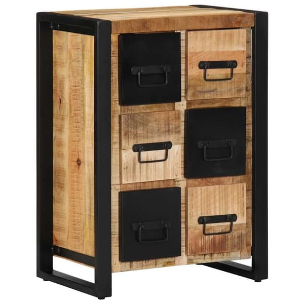vidaXL Skänk 50x35x70 cm massivt grovt mangoträ