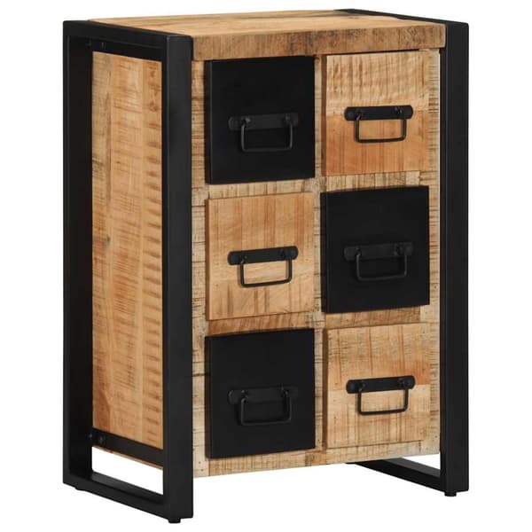 vidaXL Skänk 50x35x70 cm massivt grovt mangoträ