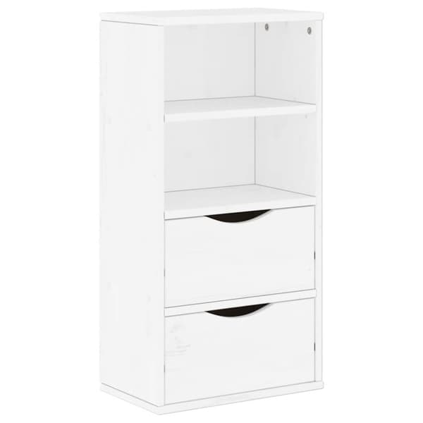 vidaXL sideskab ODDA med skuffer 40x24x79 cm massivt fyrretræ hvid