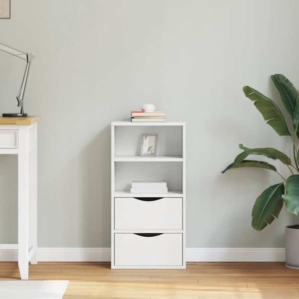 vidaXL sideskab ODDA med skuffer 40x24x79 cm massivt fyrretræ hvid