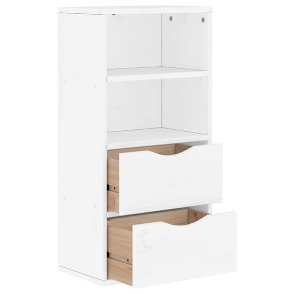vidaXL sideskab ODDA med skuffer 40x24x79 cm massivt fyrretræ hvid