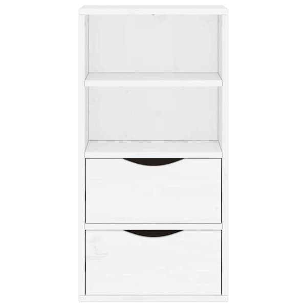 vidaXL sideskab ODDA med skuffer 40x24x79 cm massivt fyrretræ hvid