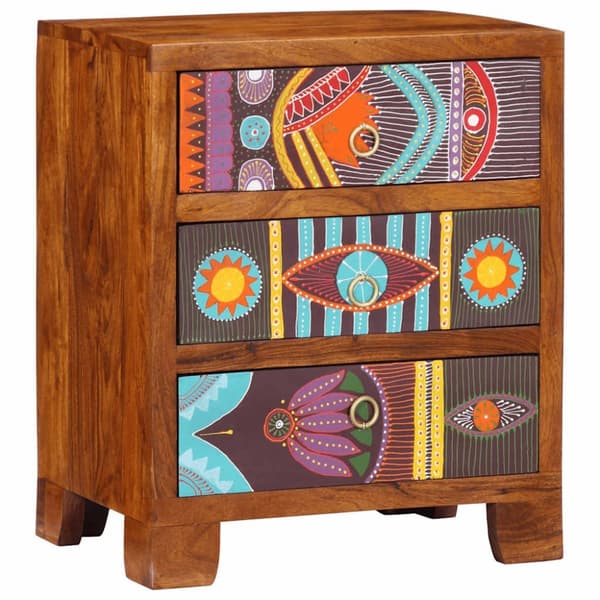 vidaXL Skjenk flerfarget 50x35x60 cm heltre akasie