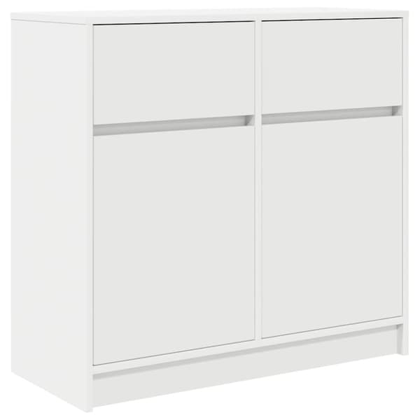 Skänk med låda vit 80x34x76 cm konstruerat trä