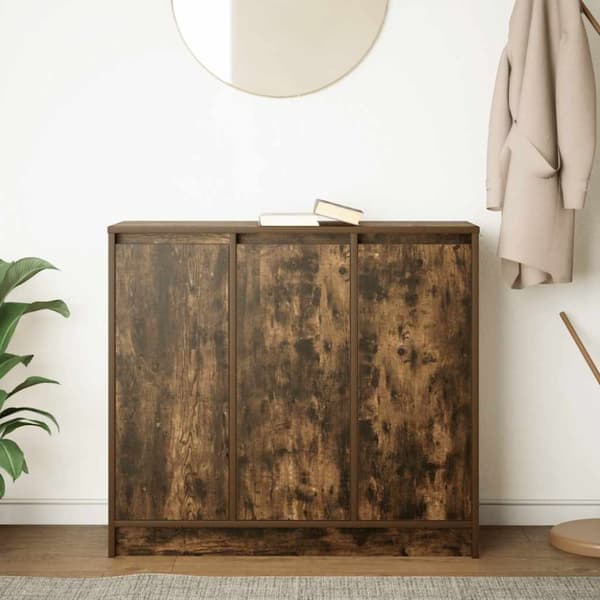 Skänk rökt ek 85x34x76 cm konstruerat trä