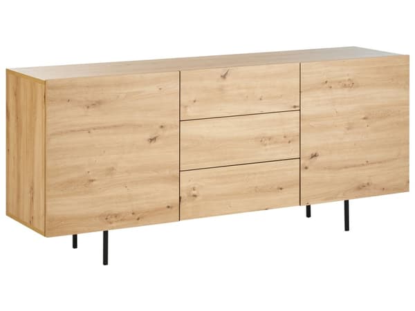 Skjenk Lyst Tre med 2 Dører 3 Skuffer Oppbevaringsskap Skandinavisk Stil Design