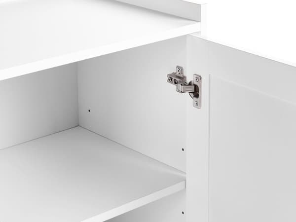 Hvid kommode med 4 skuffer 2-dørs metalben Skandinavisk stil