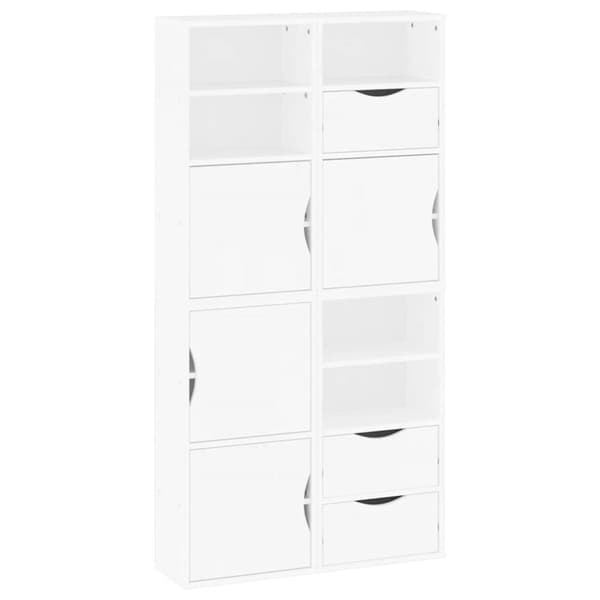 Sidoskåp 4 st "ODDA" vit 40x24x79 cm massiv trä furu