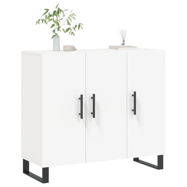 Skänk vit 90x34x80 cm konstruerat trä