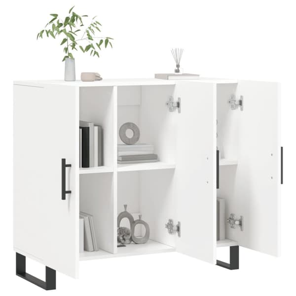 Skänk vit 90x34x80 cm konstruerat trä