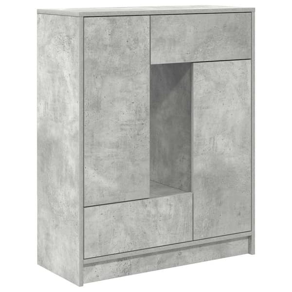Skänk med lådor och dörrar betonggrå 73x31x90 cm