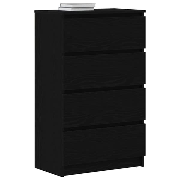 Skänk svart ek 60x35x98,5 cm konstruerat trä
